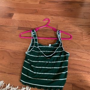 Pacsun green striped crop top